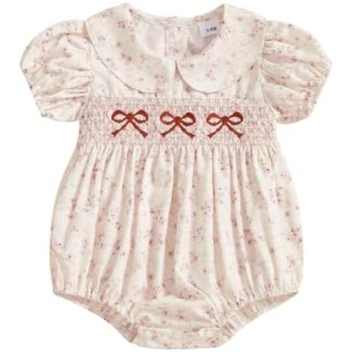 Summer Outfit Infant Baby Girl Clothes Floral Short Sleeve Romper Bodysuit Jumpsuit Tops