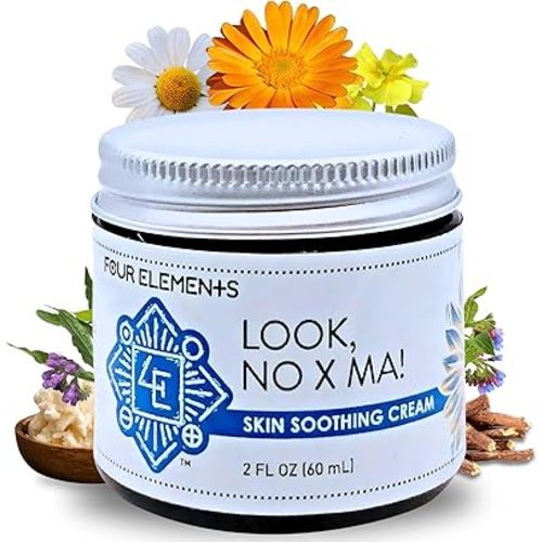 Look NO X MA Skin Soothing Cream 2 OZ | 100% Organic Calendula and Chamomile Infused, Body and Face Moisturizing Cream | Handmade Plant Rich Hydrating Moisturizer for Dry, Irritated, Sensitive Skin