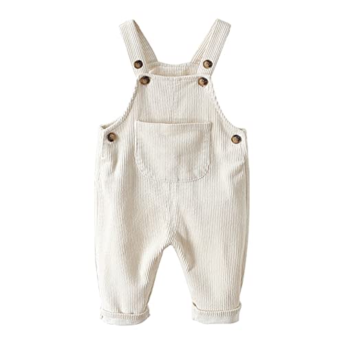 Mornyray Toddler Boy Girl Soft Corduroy Suspender Pants Kids Overalls Loose Retro