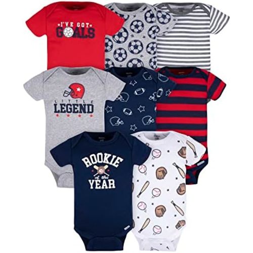 Gerber Baby Boys 8-Pack Short Sleeve Onesies Bodysuits