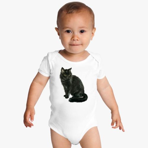 black cat halloween horror Baby Onesies - Customon