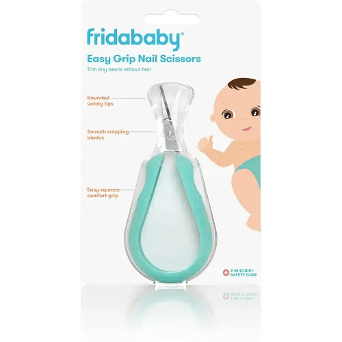 Frida Baby Easy Grip Nail Scissors | Grooming Essentials Safe for Infant Newborn Toddler Nails