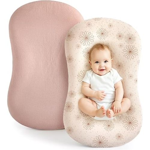 Termichy Muslin Baby Lounger Covers: 30x20" Fitted for Snuggle Me Lounger