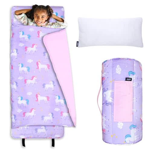 Wildkin Kids Original Nap Mat – Cozy Kids Sleep Mat with Pillow, ideal for School & Travel
