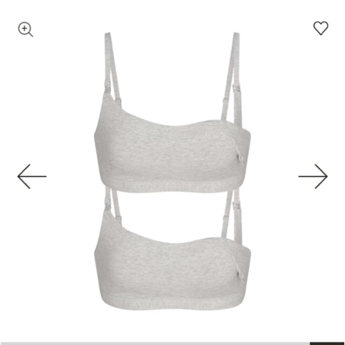 COTTON JERSEY MATERNITY NURSING SCOOP BRALETTE 2-PACK | LIGHT HEATHER GREY