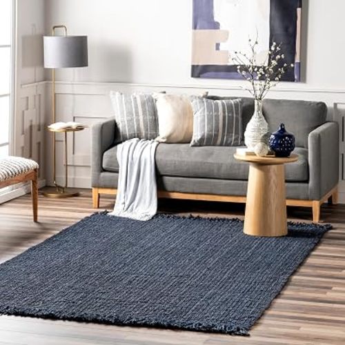 nuLOOM Daniela Navy Solid Flatweave Area Rug, 5' x 8'