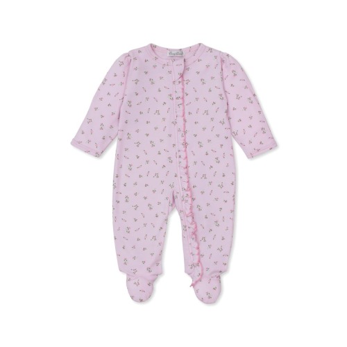 Floral Ruffle Edge Pima Cotton Footie