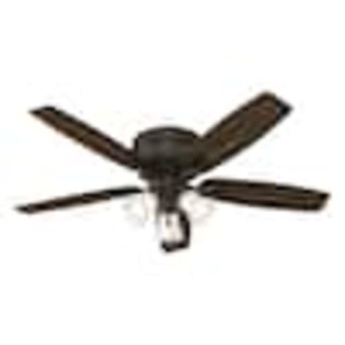 Hunter Oakhurst 52 in. LED Indoor Low Profile New Bronze Ceiling Fan with Light Kit 52016