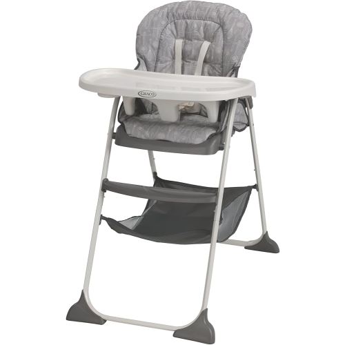 Graco Slim Snacker High Chair, Ultra Slim, Fast-Folding, Multiple Recline Positions, Comfortable Feeding, Whisk