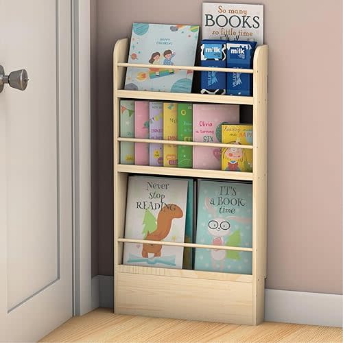 Behind The Door Bookshelf - Montessori Wall Mounted Thin Toddler Bookcase, Nursery Book Shelves for Baby Rooms, Kindergarten & Playroom