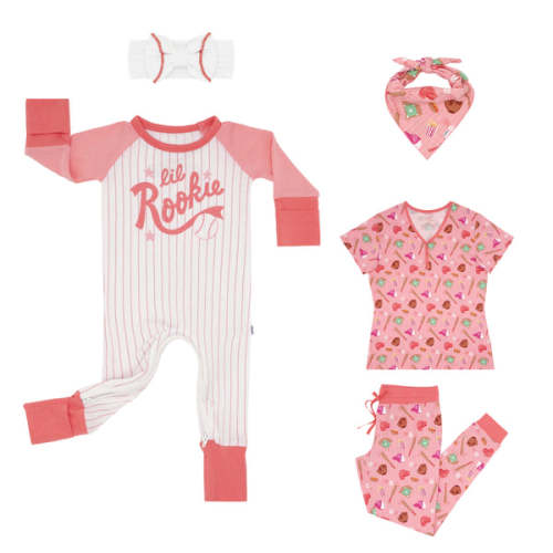 Pink Lil Rookie Crescent Zippy - Little Sleepies 0-3m