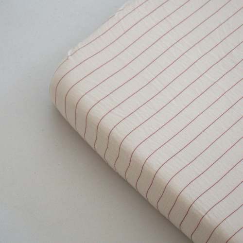 Organic Cotton Cot Sheet Red Stripe