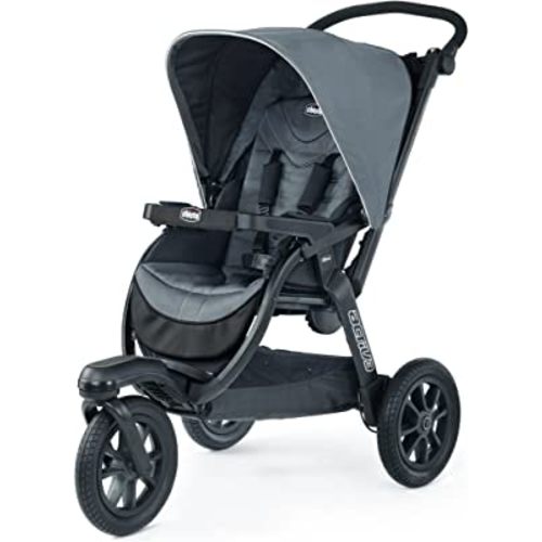 Chicco Activ3 Jogging Stroller, All-Terrain Stroller, Compatible with Chicco Infant Car Seats (not Included), Baby Travel Gear | Eclipse/Grey