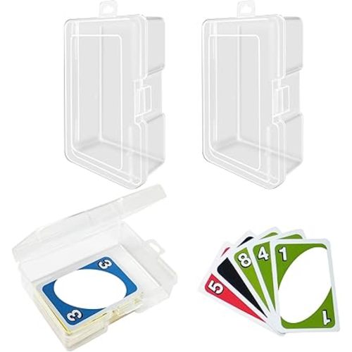 IOKUKI 3 PCS Card Storage Box for UNO 112PCS, High Capacity Playing Cards Case （No Cards）