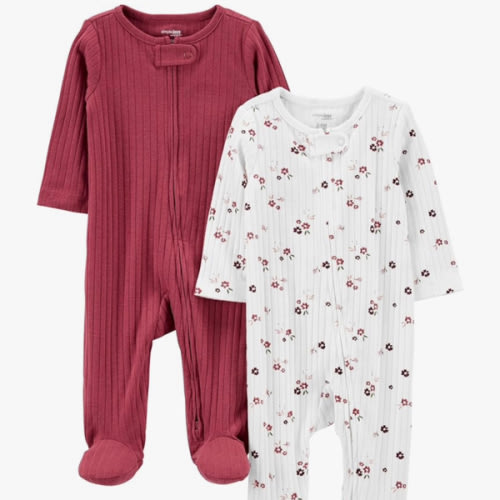 Simple Joys by Carter's Baby Boys' 2-pack 2-way Zip Textured Sleep and Play