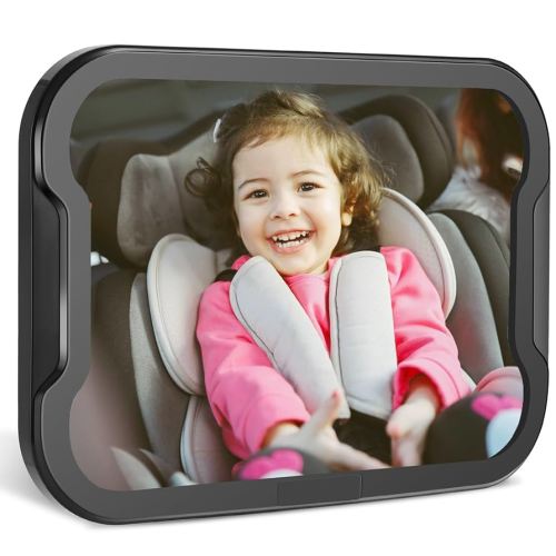 Zacro Miroir de voiture pour bébé, miroir en acrylique incassable pour bébé, miroir pour bébé pour observer facilement chaque mouvement de bébé, sécurité et réglage à 360 degrés