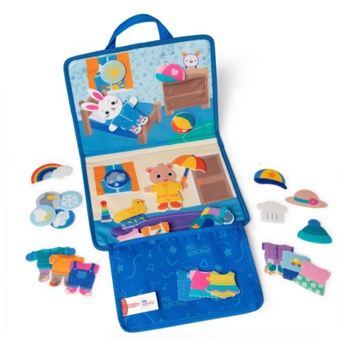 Melissa & Doug Ms. Rachel What to Wear Felt Activity Board Take-Along Preschool Learning Toy: 40 Pieces, Fine Motor Skills Development