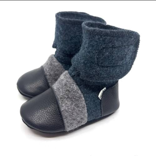 Granite Felted Wool Booties
