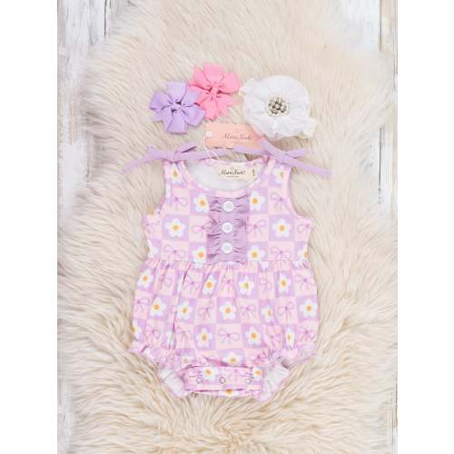Sweet Bow Blossom Bubble Romper