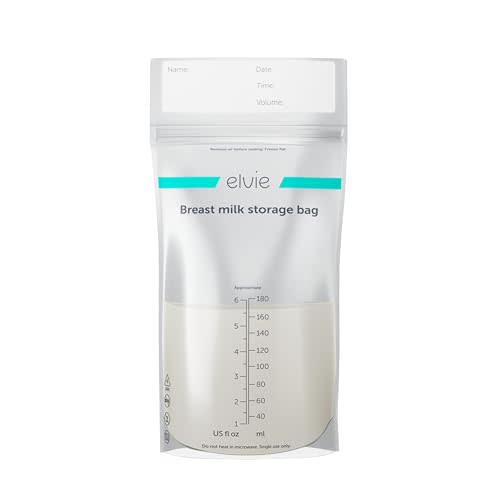 Elvie - Leak-Proof Breastmilk Storage Bags - Freeze and Warm Breast Milk - At Home or On The Go - Hygienic Double-Seal Zipper - Breastfeeding Essentials - 100 Count