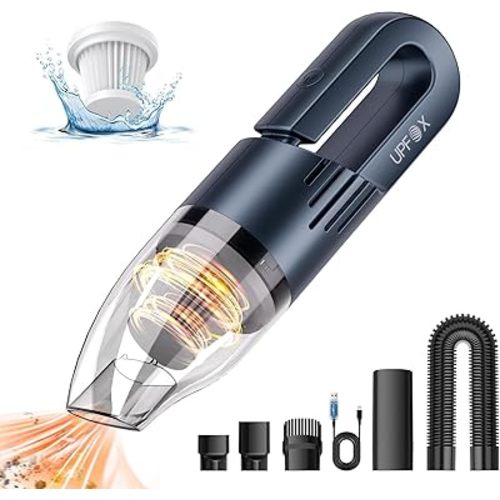 2025 Upgrade Mini Vacuum Cleaner-Hand Vacuum Cordless Rechargeable Car Vacuum Cleaner Powerful Suction Portable Vacuum for Car Home Office Pet (Blue)