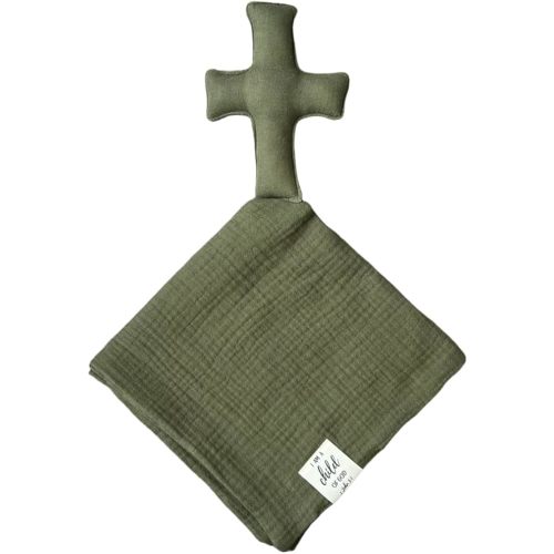 Cross Lovey, Cross Security Blanket, Christian Lovey, Christian Baby Gift, Baptism Gift, Easter Gift, Newborn Baby Gift, Blessing Blanket, Christian Gift (Olive)
