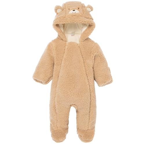 Little Me Clothes for Baby Boys' and Girls' Quilted Velour Pram Fall Winter Snowsuit with Fold-Over Mitts, 3 to 9 Months