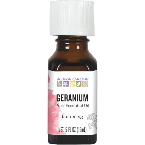 Aura Cacia Geranium Essential Oil 100% Pure 15 ml 0.5 fl. oz.