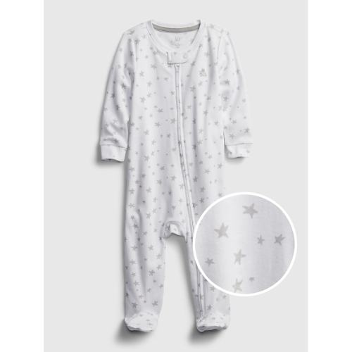 Baby 100% Organic Cotton First Favorite Star Graphic One-Piece in white, size: 3-6 M