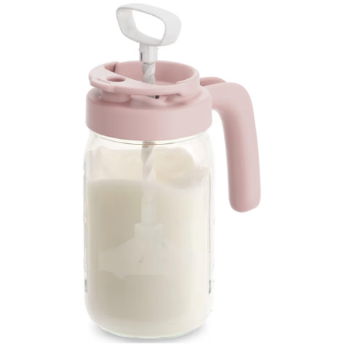 Amazon.com: Papablic Glass Breastmilk Pitcher, Fast Baby Formula Maker with Mixing Handle Lid, Wide Mouth Mason Jar Breast Milk Storage Container with Flip-Lock Spout, BPA-Free, Pink : Baby