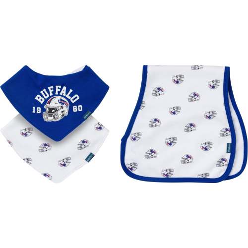 3-Piece Baby Buffalo Bills Bibs and Burp Cloth Set