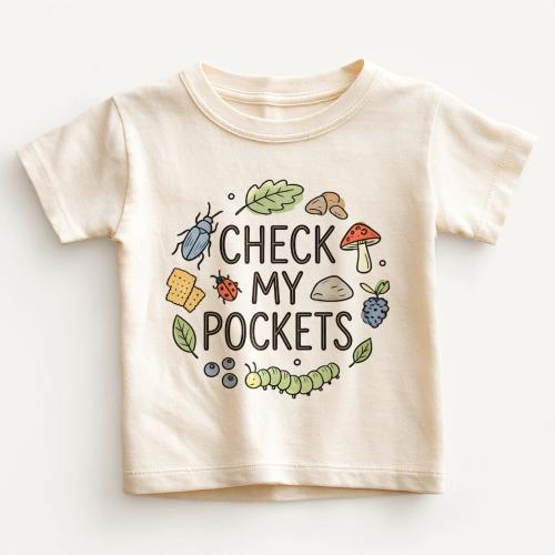 Check My Pockets Kids Shirt - Funny Bug Lover Nature Explorer Toddler Tee