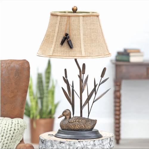 Duck with Reeds Table Lamp | Black Forest Decor