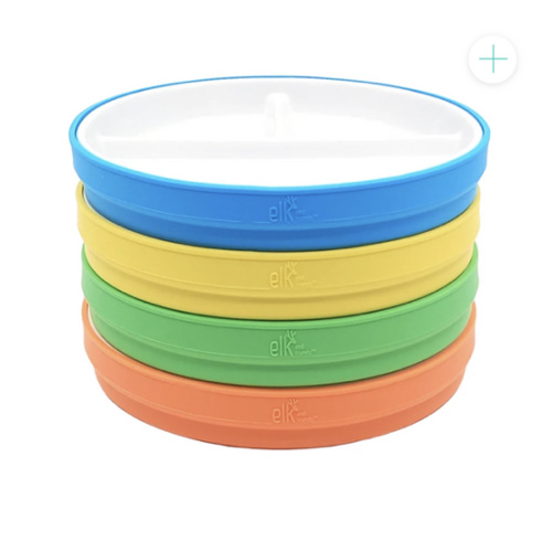7.8"/20cm Porcelain White Divided Plates with Silicone Sleeves