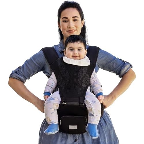 Grownsy Safety-Certified 3D Knit Baby Carrier Newborn to Toddler, Black