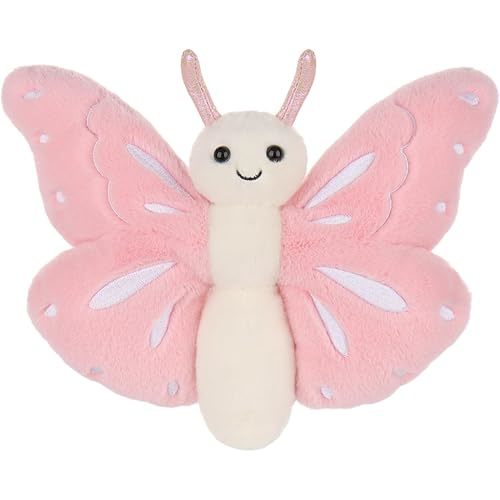 Apricot Lamb Pink Butterfly Plush Stuffed Animals for Kids, Soft Cute Plush Toys for Baby Girl and Boy, Fluffy Pink Butterfly Pink