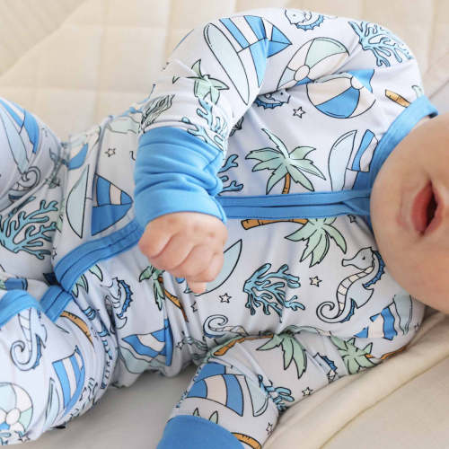 Tiny Tides Convertible Zip Romper | Blue