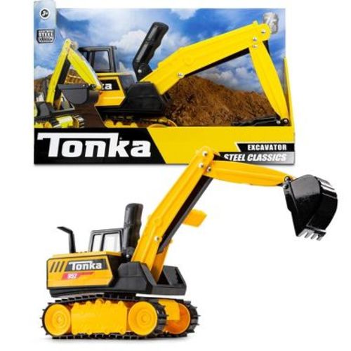 Tonka Classics - Excavator: Non-Powered Construction Vehicle, Gross & Social Skills, Indoor/Outdoor Toy by Hasbro