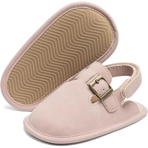 KIDSUN Baby Boys Girls Sandals Adjustable Lightweight House Home Slippers Non Slip Newborn Prewalk First Walk Shoes