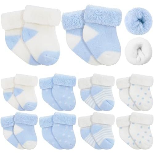 Twistover 10 Pairs Preemie Cotton Turn Cuff Socks