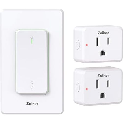2-Gang Remote Control Outlet Plug Switches, Upgrade Dual Switch Design, Removable Double Wireless Light Switches, No Wiring No WiFi, 300 ft, 15A/1500W, Expandable, for Household Appliances