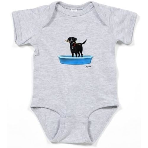 CafePress Black Labrador Retriever in Kiddie Pool Body Suit Infant Baby Bodysuit Romper