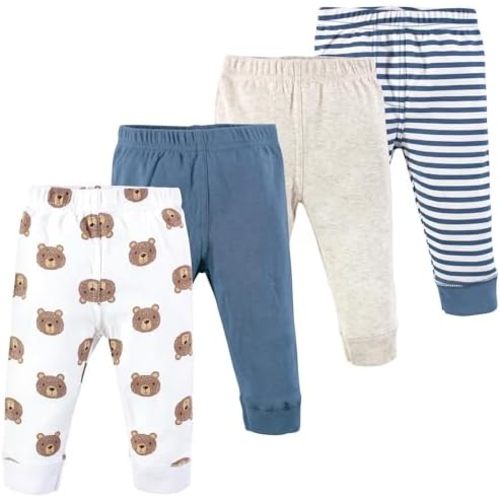 Hudson Baby Basics Unisex Baby Comfy Cotton Pants 4-Pack