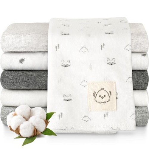 KeaBabies 6pk Shea Baby Burp Cloths for Baby Boys and Girls, 100% Organic Cotton Burping Cloths for Babies, Newborn