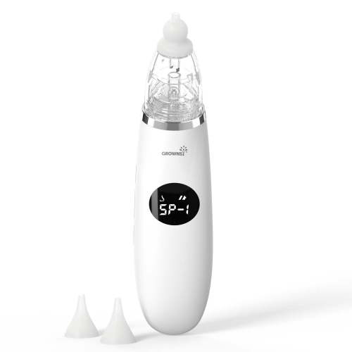 GROWNSY Baby Nasal Aspirator – Electric Baby Nose Sucker with 3 Silicone Tips, Booger Sucker for Newborn to Toddler with Music & Light Function