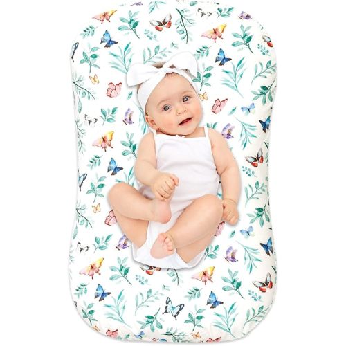 Hooyax Baby Lounger Cover for Boys and Girls, Newborn Lounger Slipcover Removable Infant Floor Seat Baby Nest Cover, Baby Padded Lounger Cover, Butterfly