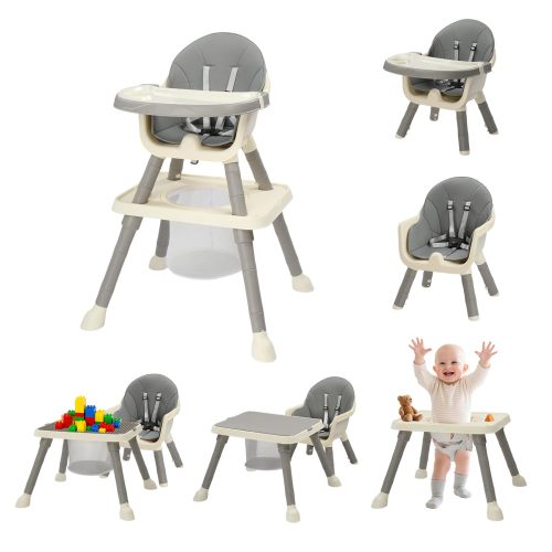 JOYMOR 7 in 1 Convertible High Chair for Babies and Toddlers Learning Table and Chair with Storage Basket