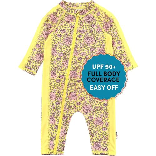 SwimZip Girls' Long-Sleeve UPF 50+ Swimsuit for Baby, Toddler, & Little Girls