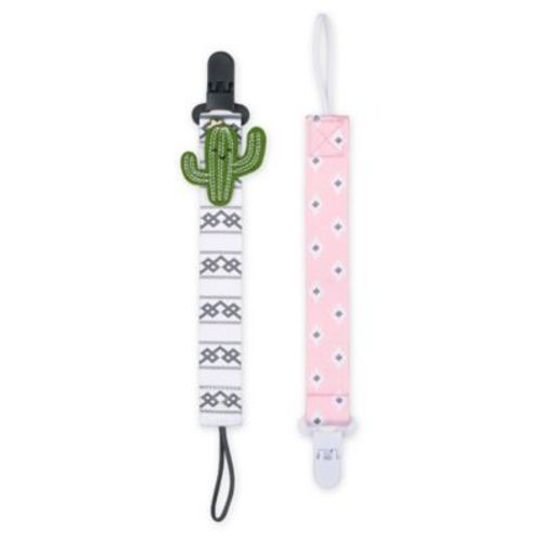 The Peanutshell® Southwestern 0-18 Months 2-Pack Pacifier Clip in Grey/Pink - GREEN/GREY - 2 PACK