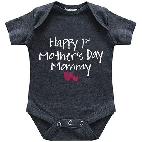Comfiv first mothers day baby boy girl outfit happy 1st mother's day mommy bodysuit gifts